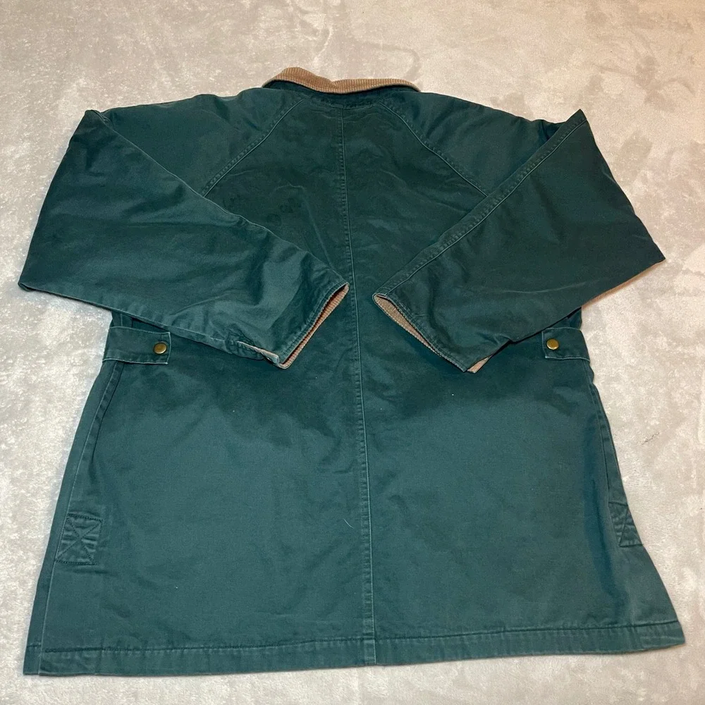 Vintage Charter Club Jacket Women Large Green Jane Justin Barn Corduroy Collar - Picture 4 of 11